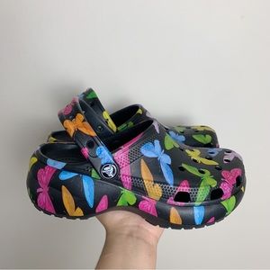 Crocs Women's Butterfly Classic Platform Clogs
